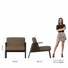 Poltrona Decorativa Newark Preto/imbuia/capuccino - Móveis Ar