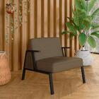 Poltrona Decorativa Newark Preto/imbuia/capuccino - Móveis Ar