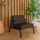 Poltrona Decorativa Newark Preto/imbuia/marrom - Móveis Arapo