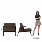 Poltrona Decorativa Newark Preto/imbuia/marrom - Móveis Arapo