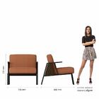 Poltrona Decorativa Newark Preto/imbuia/terracota - Móveis Ar