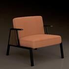 Poltrona Decorativa Newark Preto/imbuia/terracota - Móveis Ar