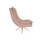 Poltrona Decorativa Nilla Chaise Base Giratória Madeira Suede