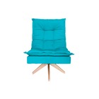 Poltrona Decorativa Nilla Chaise Base Giratória Madeira Suede