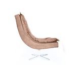 Poltrona Decorativa Nilla Chaise Base Giratória Suede Cappucc