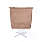 Poltrona Decorativa Nilla Chaise Base Giratória Suede Cappucc