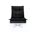 Poltrona Decorativa Nilla Chaise Base Giratória Suede Preto W