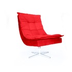 Poltrona Decorativa Nilla Chaise Base Giratória Suede Vermelh