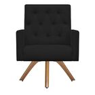 Poltrona Decorativa Nina Capitonê Base Giratória Suede Preto