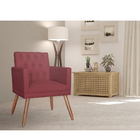 Poltrona Decorativa Nina Capitonê Bordo Vallisa Decor