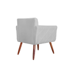 Poltrona Decorativa Nina Capitonê Branca Vallisa Decor