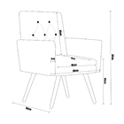 Poltrona Decorativa Nina Capitonê Suede Azul Marinho - Domini