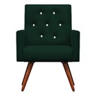 Poltrona Decorativa Nina Capitonê Suede Verde Com Strass - Do