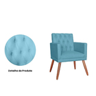 Poltrona Decorativa Nina Capitonê Turquesa Vallisa Decor