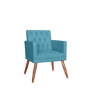 Poltrona Decorativa Nina Capitonê Turquesa Vallisa Decor