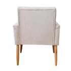 Poltrona Decorativa Nina Com Puff Bege Para Escritório