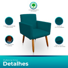 Poltrona Decorativa Nina Com Puff New Para Sala E Quarto Sued