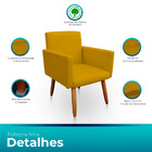 Poltrona Decorativa Nina Com Puff New Para Sala E Quarto Sued