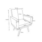 Poltrona Decorativa Nina Com Rodapé Suede Cinza