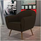 Poltrona Decorativa Nina Corino C-34 Com Pés Palito Castanho