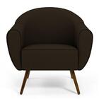 Poltrona Decorativa Nina Corino C-34 Com Pés Palito Castanho