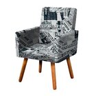 Poltrona Decorativa Nina Estampado Jornal D19 – D'rossi
