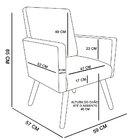 Poltrona Decorativa Nina Estampado Jornal D19 – D'rossi