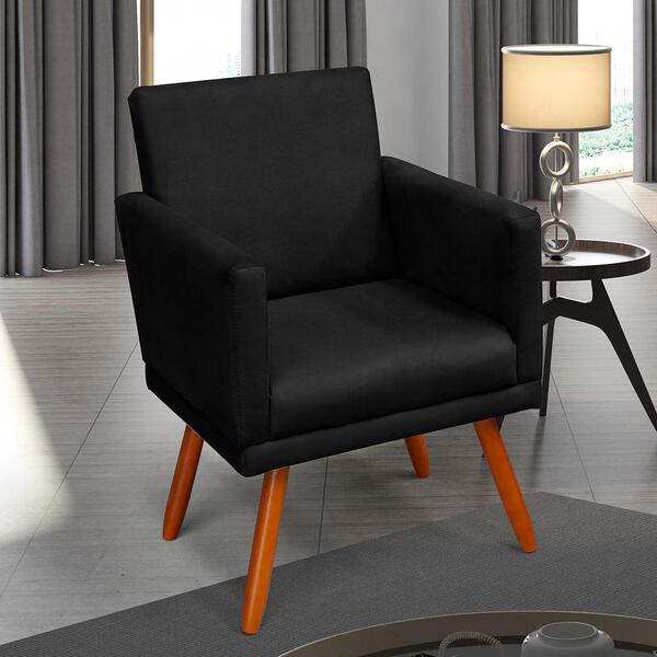 Poltrona Decorativa Nina Luxo Preta - Adonai Estofados