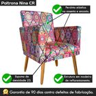 Poltrona Decorativa Nina Luxo Suede Estampa Mandala Vermelho