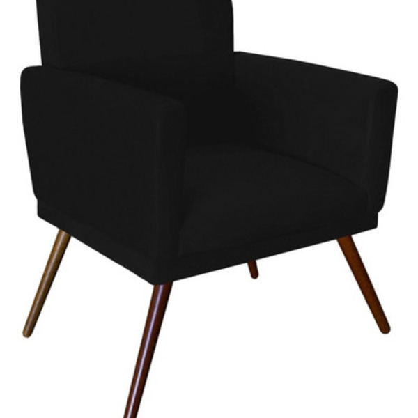 Poltrona Decorativa Nina Para Sala E Quarto Pés Palito Suede