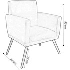 Poltrona Decorativa Nina Para Sala E Quarto Pés Palito Suede