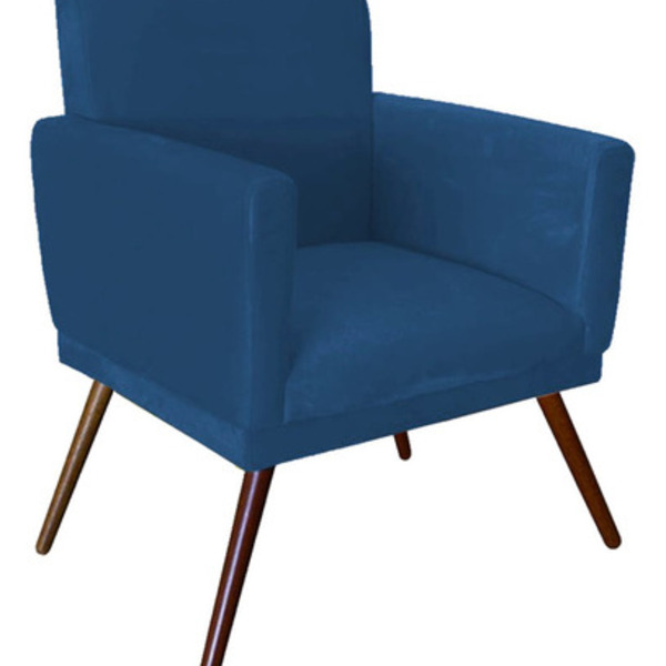 Poltrona Decorativa Nina Para Sala E Quarto Pés Palito Suede