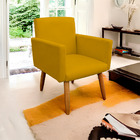 Poltrona Decorativa Nina Para Sala E Quarto Suede Amarelo - J