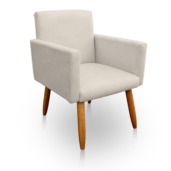 Poltrona Decorativa Nina Para Sala E Quarto Suede Bege - Jylc