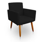 Poltrona Decorativa Nina Para Sala E Quarto Suede Preto - Jyl