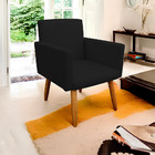 Poltrona Decorativa Nina Para Sala E Quarto Suede Preto - Jyl