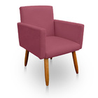 Poltrona Decorativa Nina Para Sala E Quarto Suede Rose - Jylc