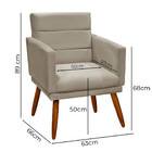 Poltrona Decorativa Nina Para Sala Em Veludo Star Confort