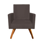 Poltrona Decorativa Nina Pés Madeira Corano Marrom