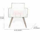 Poltrona Decorativa Nina Pés Madeira Suede Cinza