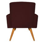 Poltrona Decorativa Nina Pés Madeira Suede Marsala