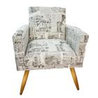 Poltrona Decorativa Nina Pés Palitos Kit Com 2 Jornal - Fdecor
