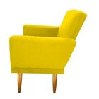 Poltrona Decorativa Nina Pés Palitos Kit Com 2 Suede Amarelo