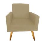 Poltrona Decorativa Nina Pés Palitos Kit Com 2 Suede Bege Cla