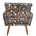 Poltrona Decorativa Nina Pés Palitos Mandala - Fdecor