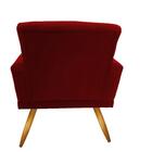 Poltrona Decorativa Nina Pés Palitos Suede Bordô - Fdecor