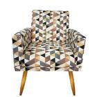 Poltrona Decorativa Nina Pés Palitos Triangulo Bege - Fdecor