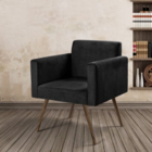 Poltrona Decorativa Nina Platinum Decor  Preta