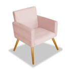 Poltrona Decorativa Nina Platinum Decor Rosa