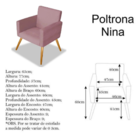 Poltrona Decorativa Nina Platinum Decor Rosê